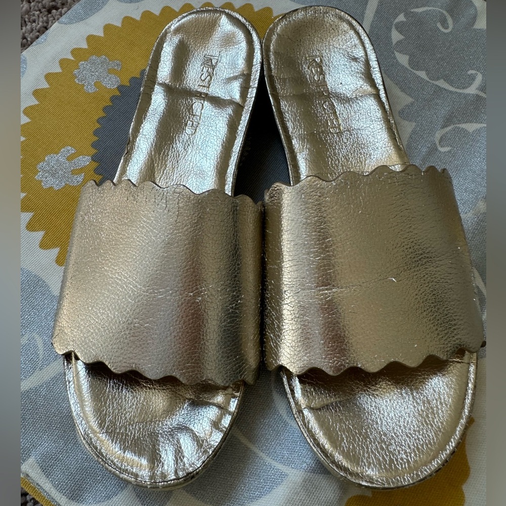 Restricted gold metallic sandals size 7.5